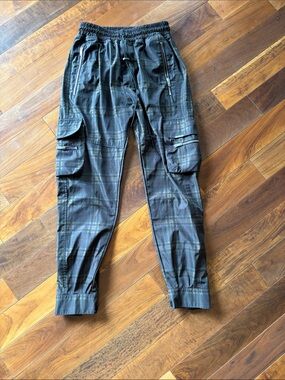 Men's Black Plaid Cargo Jogger Pants by the brand REPRESENT